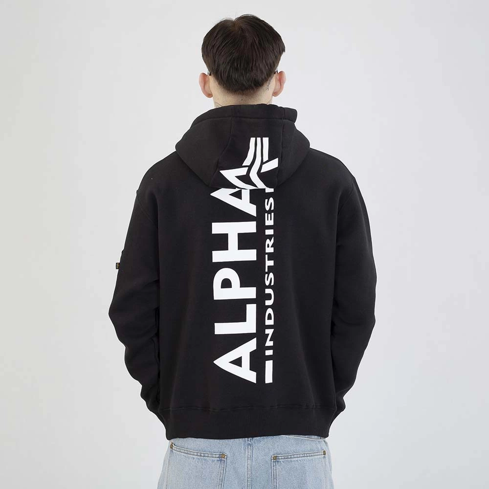 Bluza Alpha Industries Hoodie Back Print 178318 czarna