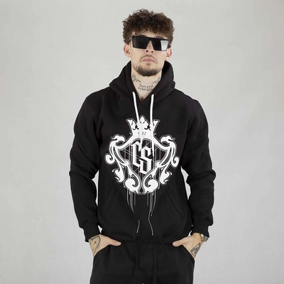 Bluza Hoodie Ciemna Strefa CS Duży Herb czarno biała