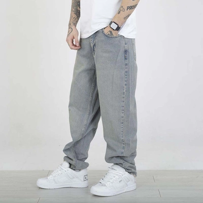 Spodnie Baggy I8 Denim BAG96 niebieskie z brązem 