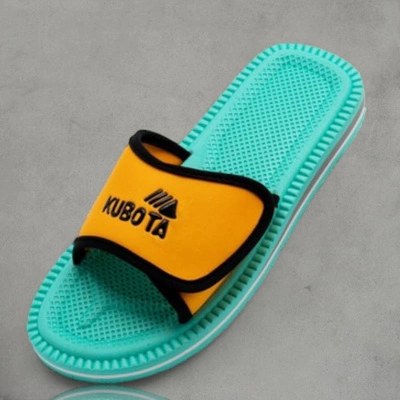 Kubota Klapki Rzep turkusowo pomarańczowe