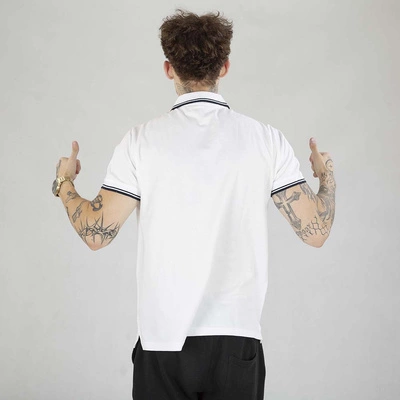 Koszulka Polo Niemaloga Stripes biało granatowa