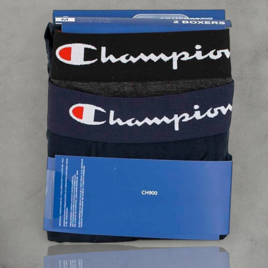 Bokserki Champion 2Pack U20002 grafitowe granatowe