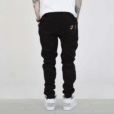 Spodnie Grube Lolo Dymek Back Haft czarno złote