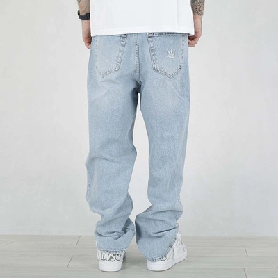 Spodnie Baggy Jigga Wear Crown jasne niebieskie