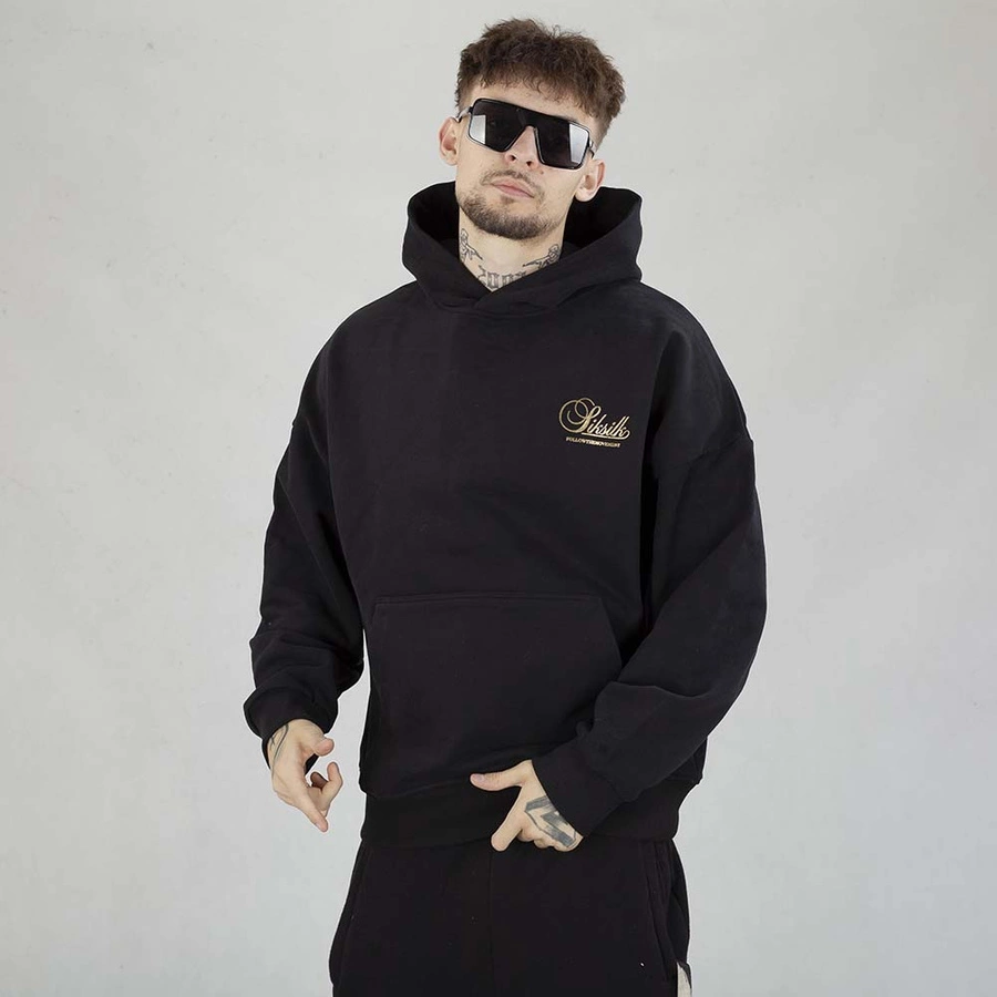 Bluza Hoodie SikSilk Graphic SS-26864 czarna