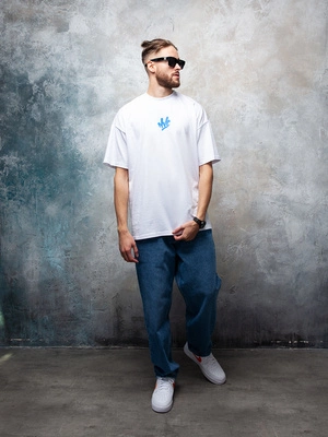 Koszulka Nice View Brand Big Back biało niebieska