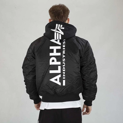 Kurtka Alpha Industries MA-1 ZH Back Print 128113 czarno biała