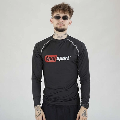Longsleeve Stoprocent Rashguard Ćpaj Sport Logo czarny
