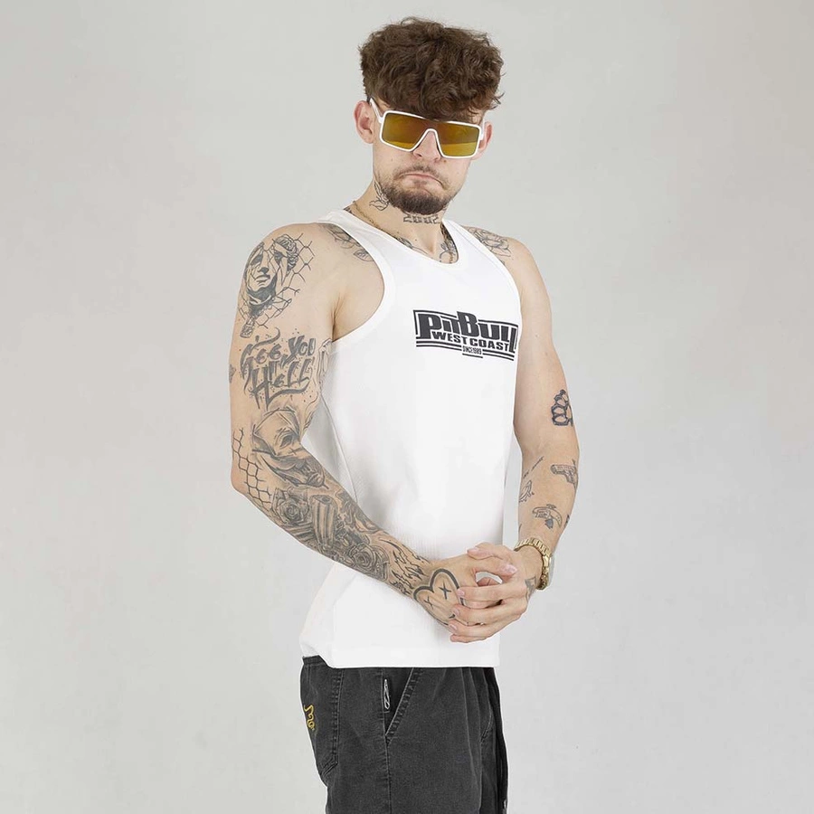 Tank Top Pit Bull Rib Classic Boxigng biały