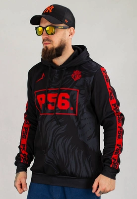 Bluza Dudek P56 Hoodie Lion Football czarno czerwona