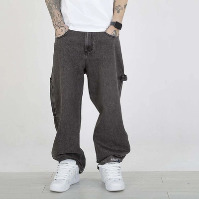 Spodnie Mass Jeans Extra Baggy Fit Wall czarne sprane