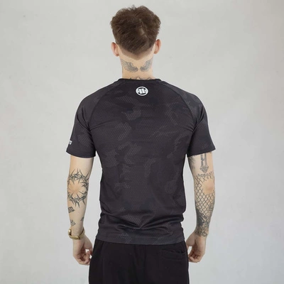 Koszulka Sportowa Pit Bull Rashguard Net Camo II czarna camo
