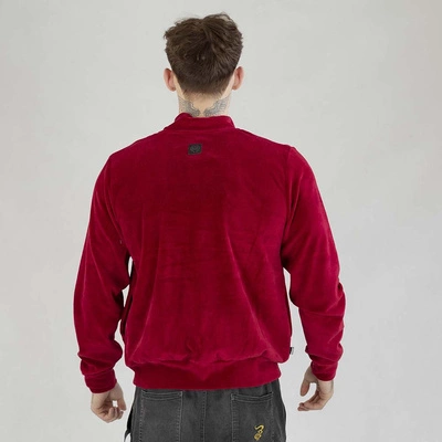 Bluza Diil Crewneck Welur bordowa