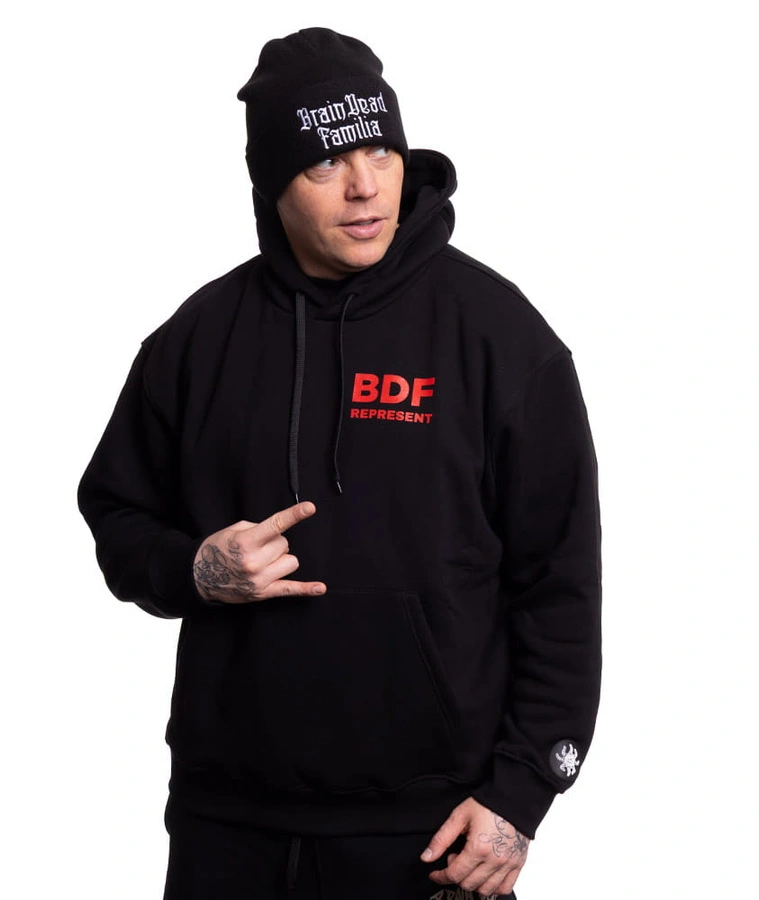 Bluza Brain Dead Familia Hoodie Hate czarna