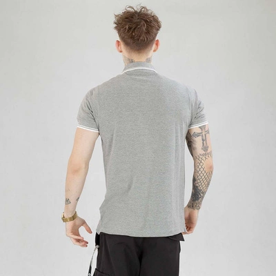 Koszulka Polo Niemaloga Stripes szaro biała