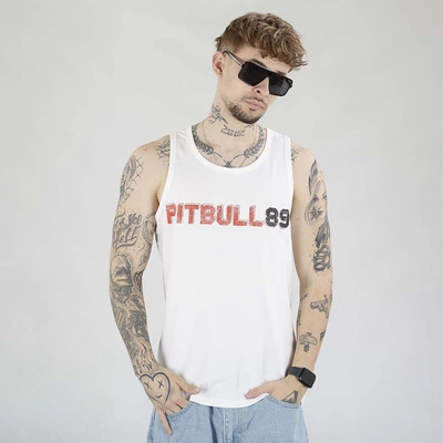 Tank Top Pit Bull Slim Fit Dog 89 biały