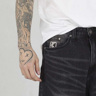 Spodnie Karl Kani Og Washed Denim Baggy 60080015 szare