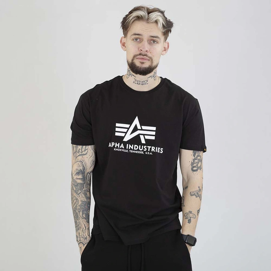 Koszulka Alpha Industries Basic T 2Pack 106524 czarna ciemna zielona