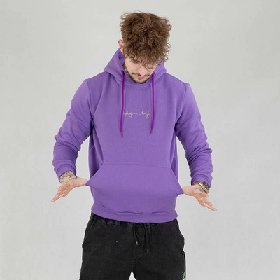 Bluza Ganja Mafia Hoodie Podpis Mini Gold fioletowa