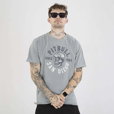 Koszulka Pit Bull Skull Logo szara