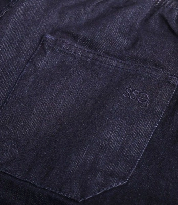 SmokeStory-Jogger Slim Jeans Slim Haft Spodnie Dark Blue