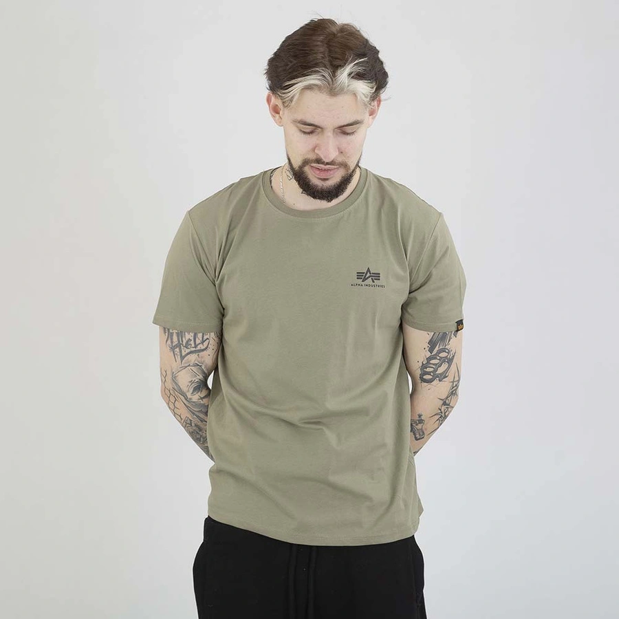 Koszulka Alpha Industries Back Paint 128507 oliwkowa czarna