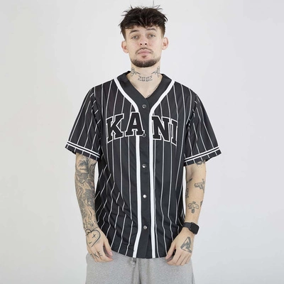 Koszulka Karl Kani Serif Pinstripe Baseball 6033360 black white 
