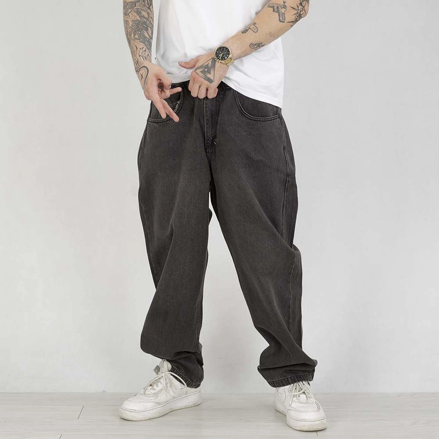 Spodnie Mass Jeans Extra Baggy Fit Round Two black washed