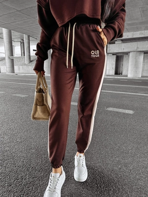 Spodnie dresowe Olavoga Daise brązowe