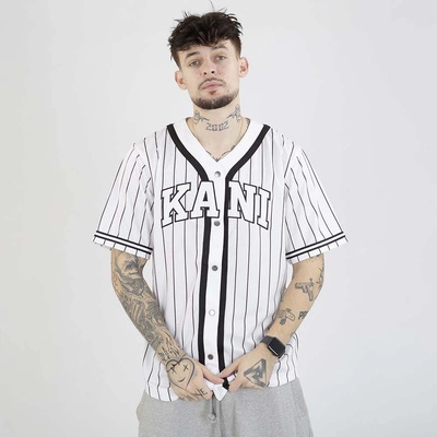 Koszulka Karl Kani Serif Pinstripe Baseball 6033361 white black