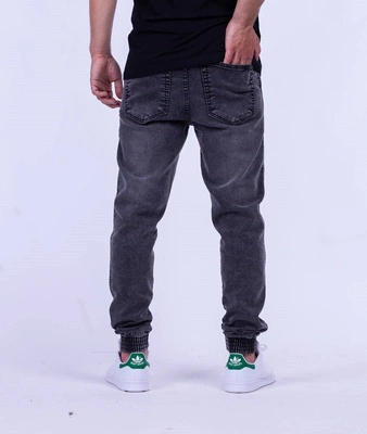 Biuro Ochrony Rapu SKIN Spodnie Jogger Jeans Guma Czarny przecierany