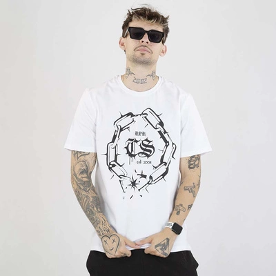 Koszulka Ciemna Strefa Łańcuch Gotyk biała