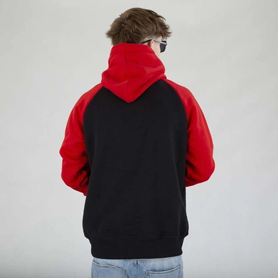 Bluza Diil Hoodie Reglan czarna czerwona