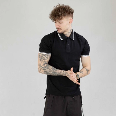 Koszulka Polo Niemaloga Stripes czarno biała