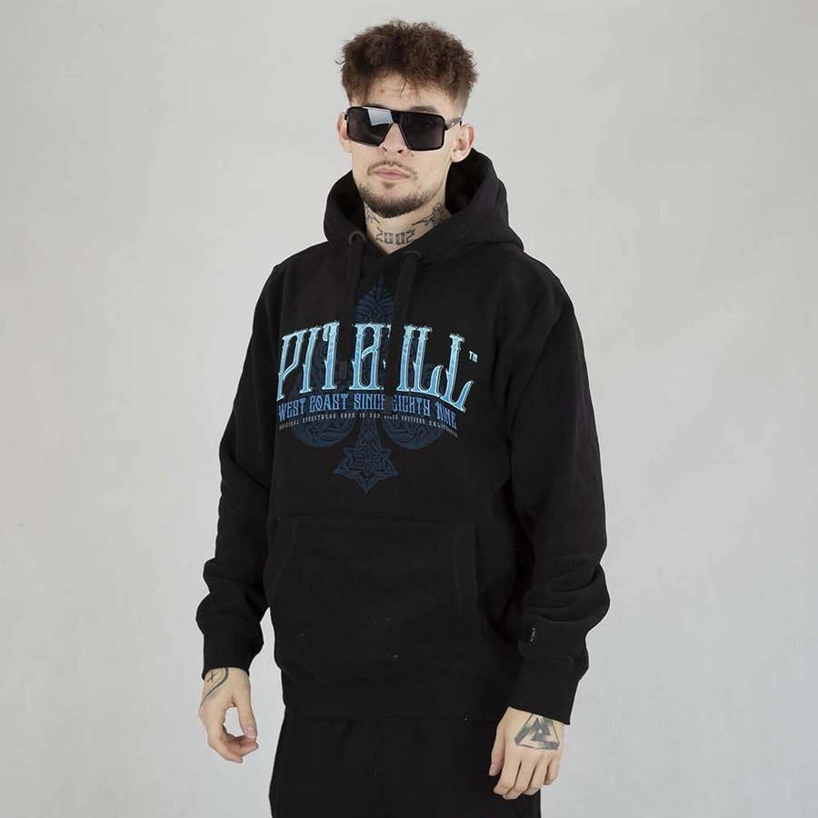 Bluza Pit Bull Hoodie Blue Skull czarna