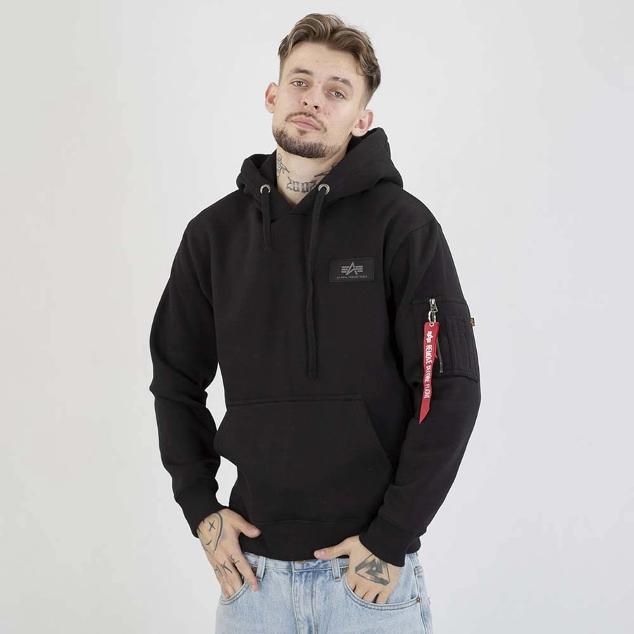 Bluza Alpha Industries Hoodie Back Print Camo 178318CP czarna camo
