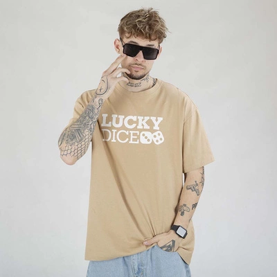 T-shirt Lucky Dice Baggy LD Classic beżowy