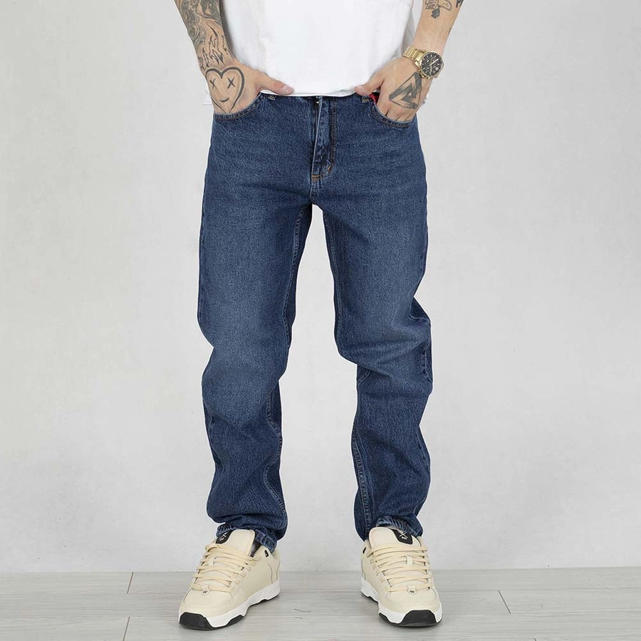 Spodnie Jigga Wear Mini Haft Logo Jeans dark blue