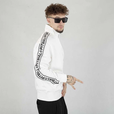 Bluza Pit Bull Crewneck Zip Tape Logo biała