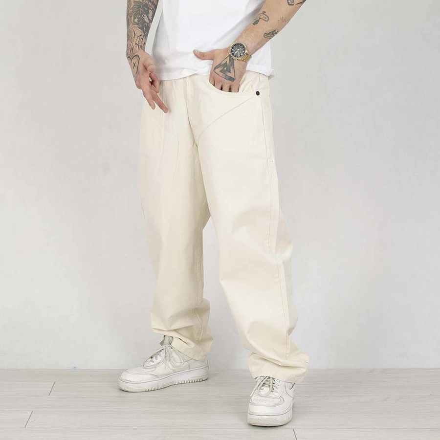 Spodnie Mass Pants Baggy Fit Slang kremowe