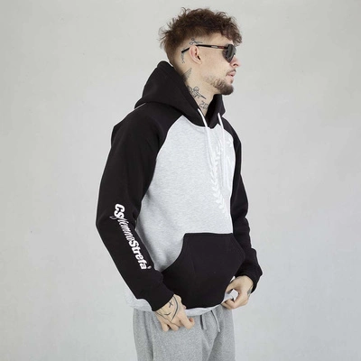 Bluza Hoodie Ciemna Strefa CS Reglan szaro czarna