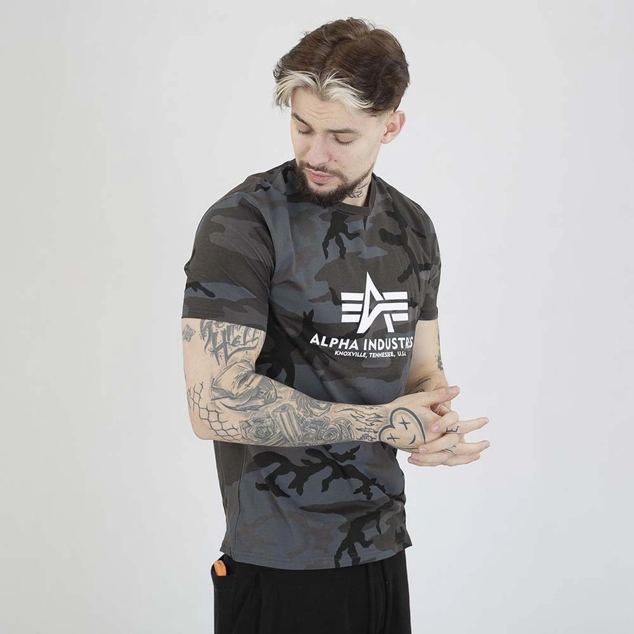 Koszulka Alpha Industries Basic 100501C czarna camo