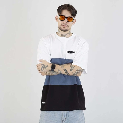 Koszulka Mass Zone biała niebieska czarna