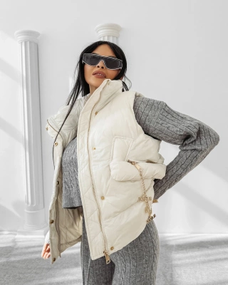 Bezrękawnik Damski Olavoga Rain ecru