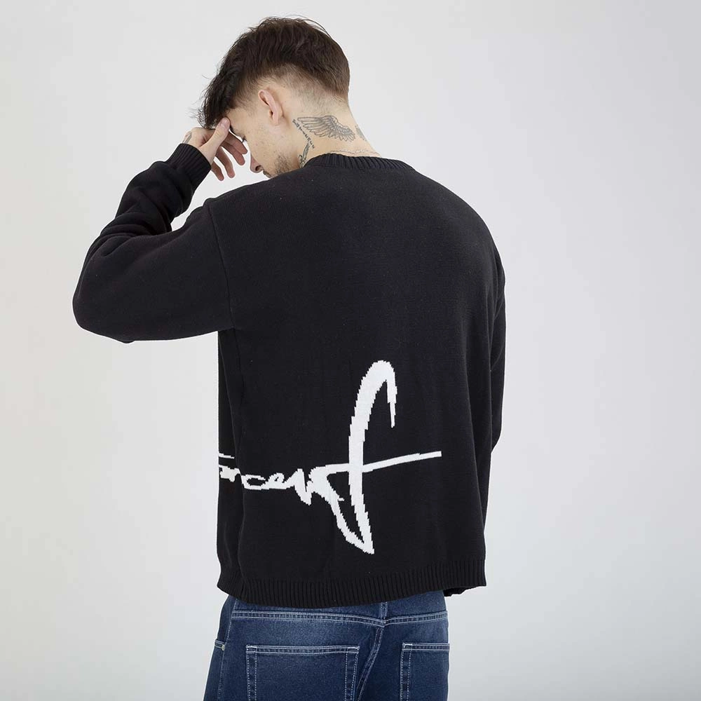 Sweter Stoprocent Tag Frontback czarny