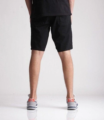 SmokeStory-Classic Krótkie Spodnie Chino Guzik Tkaninowe Czarne