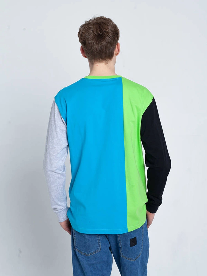 El Polako CUT HALF Longsleeve Neon/ Błękitny/ Szary