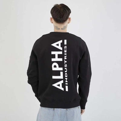 Bluza Alpha Industries Crewneck Back Print 128305 czarna