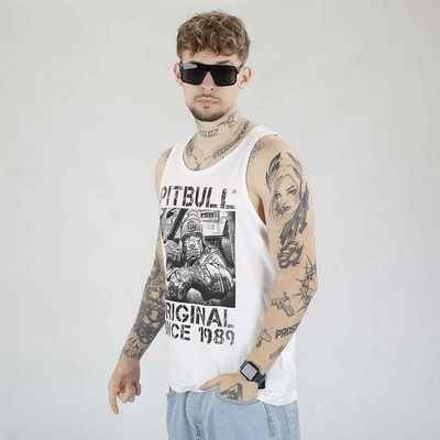 Tank Top Pit Bull Slim Fit Drive biały