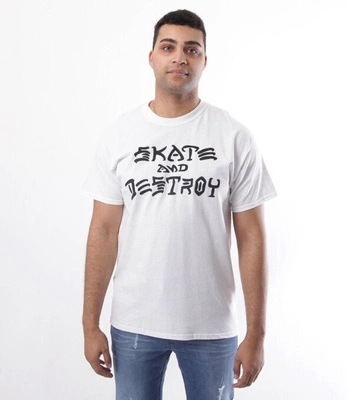 Thrasher-Skate And Destroy T-Shirt Biały